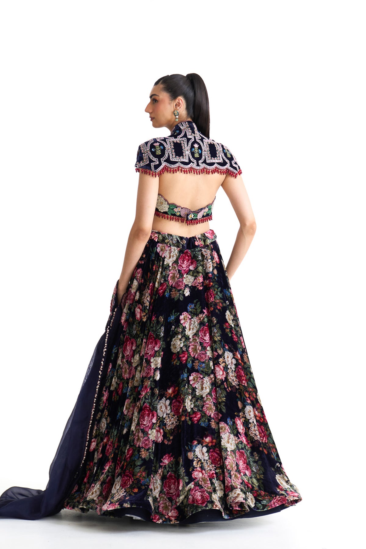 French rose lehenga set