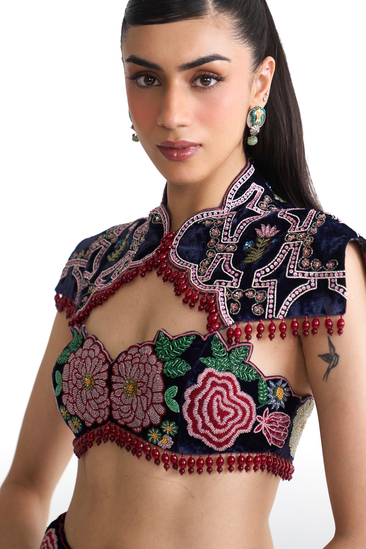 French rose lehenga set
