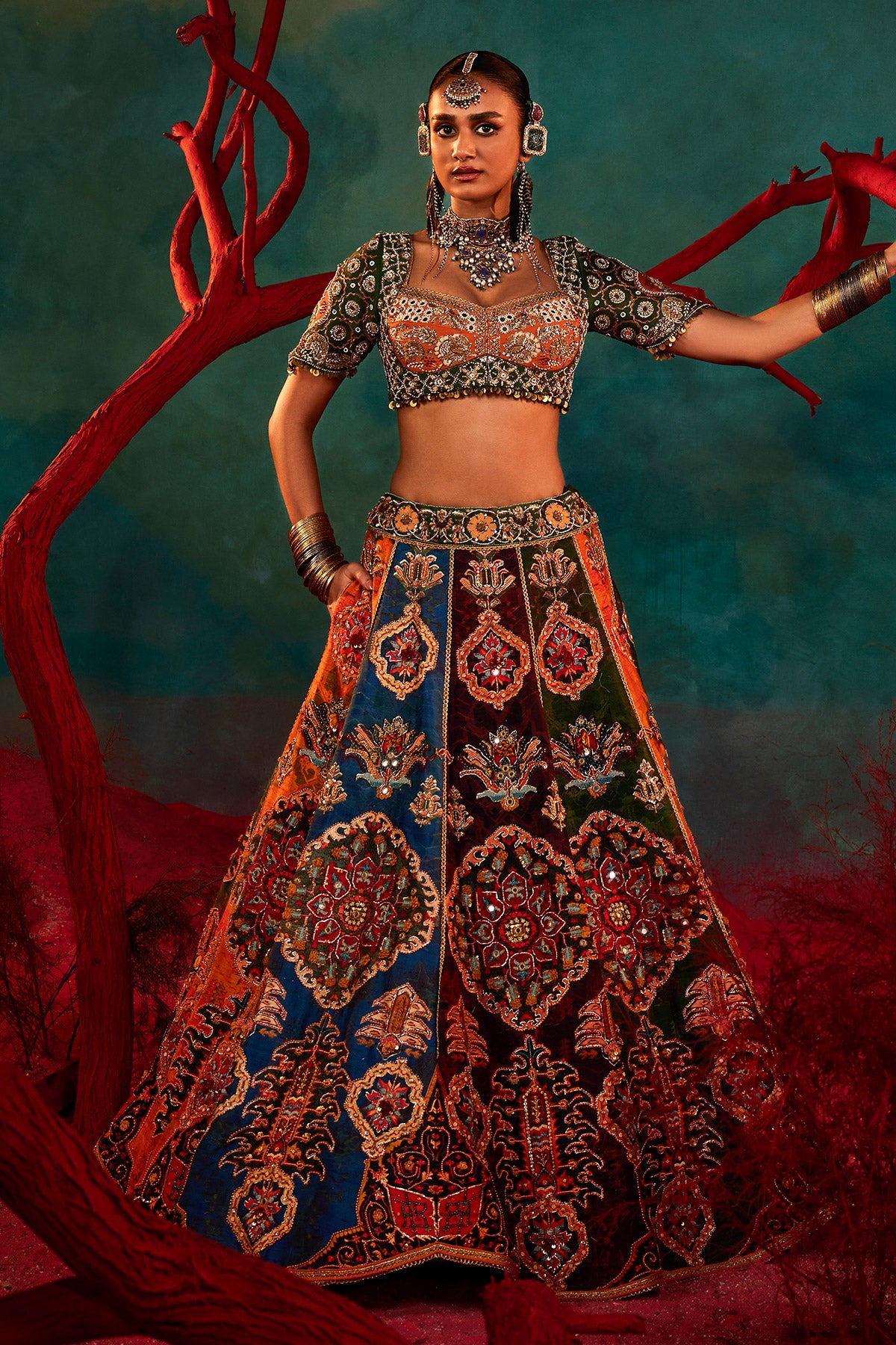 Shakti Multicolor Lehenga