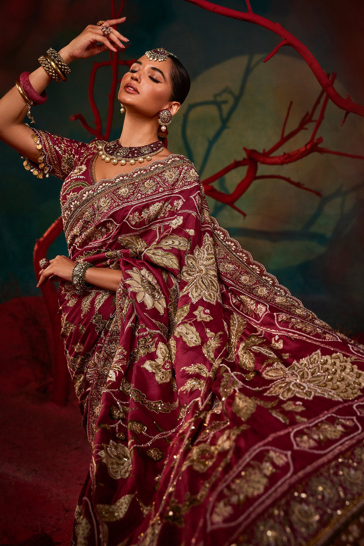 Nurvi Pink Saree