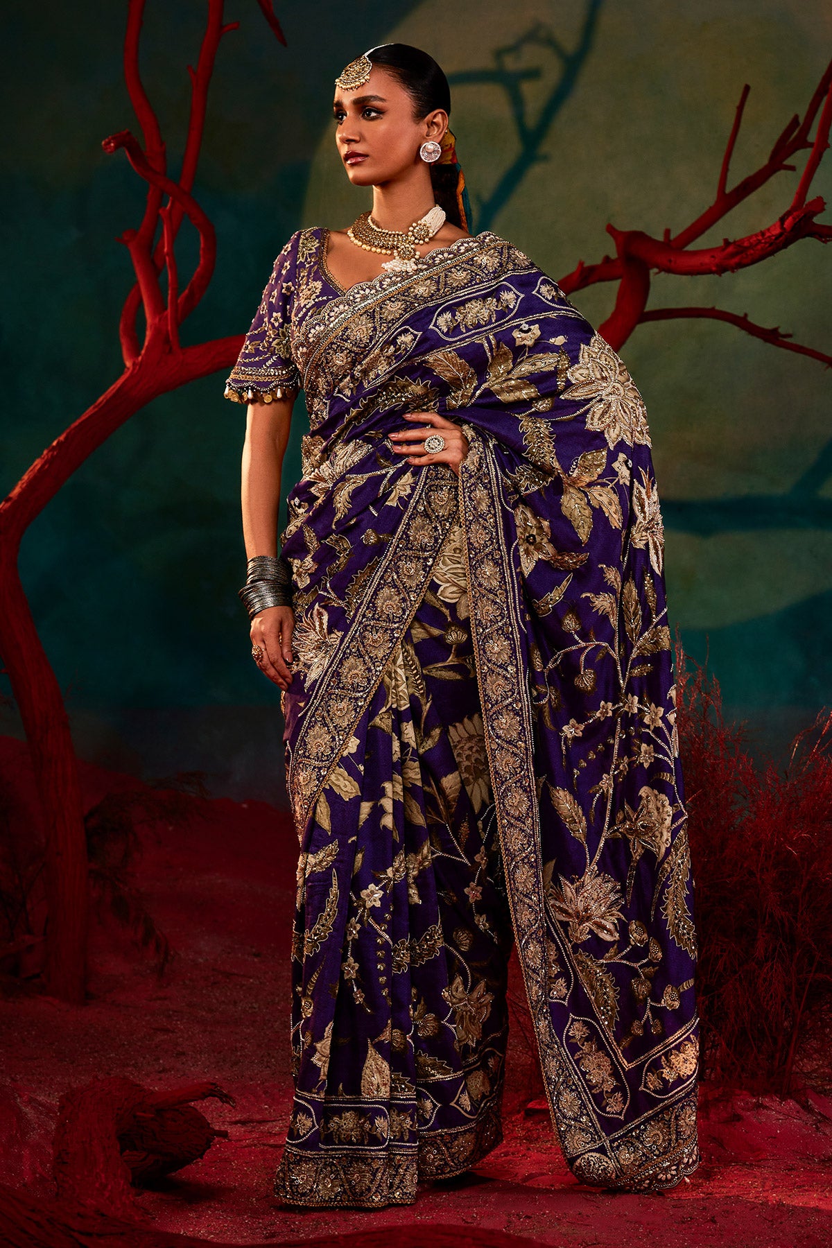 Annika Purple Saree