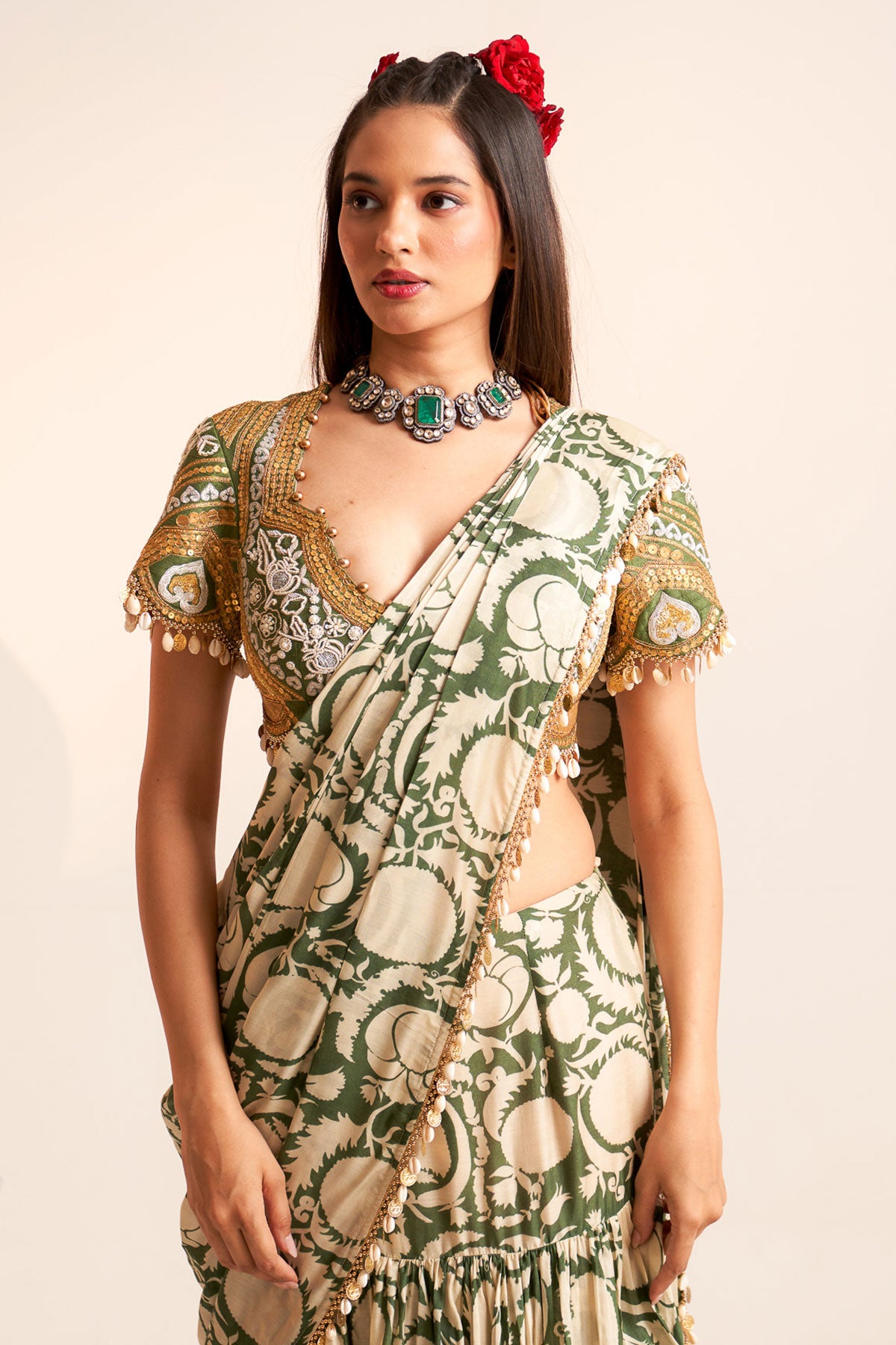 Layered saree