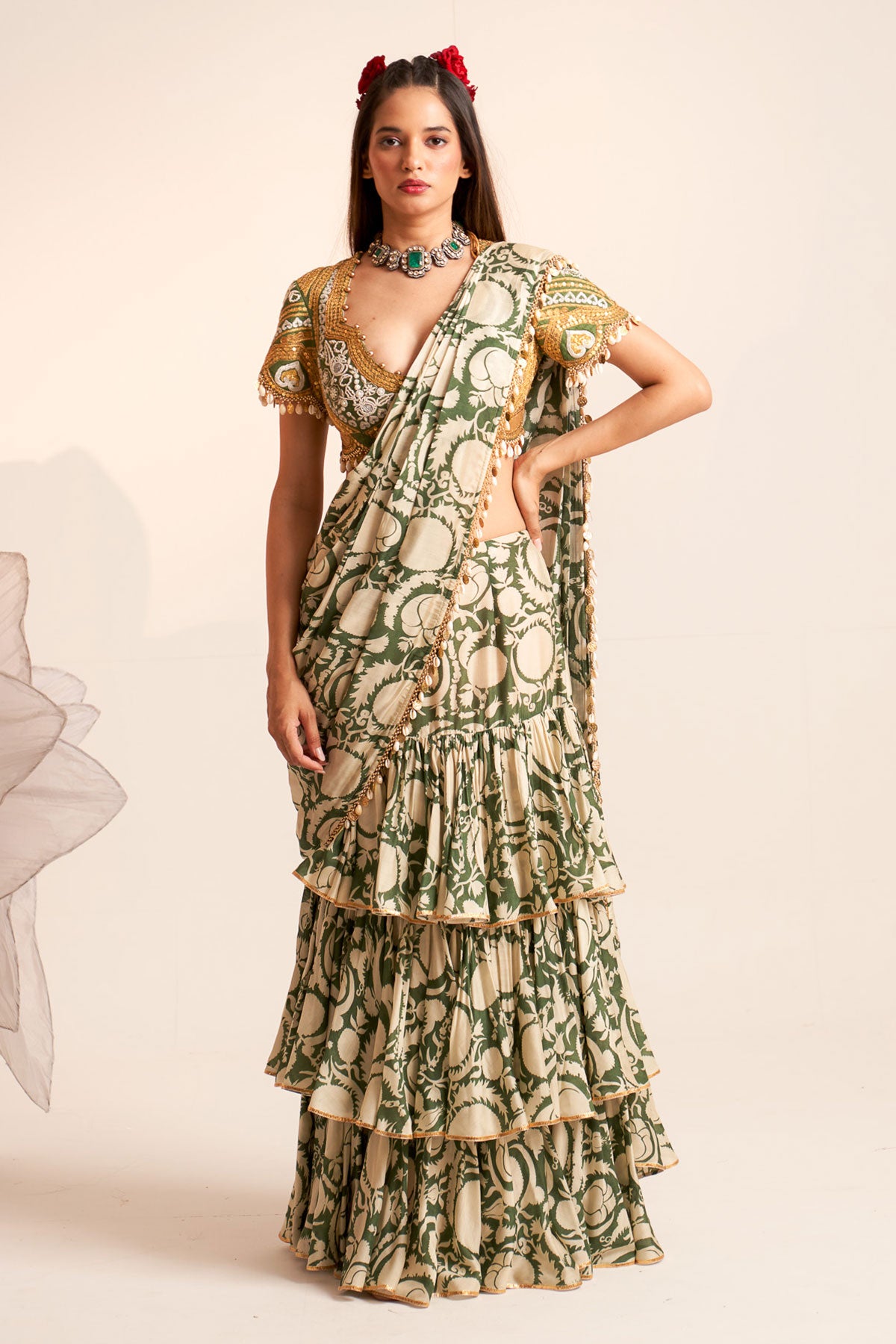 Layered saree