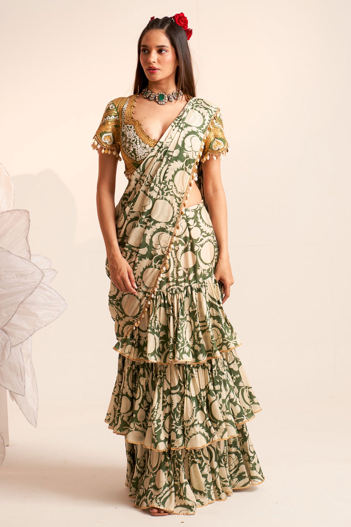 Layered saree