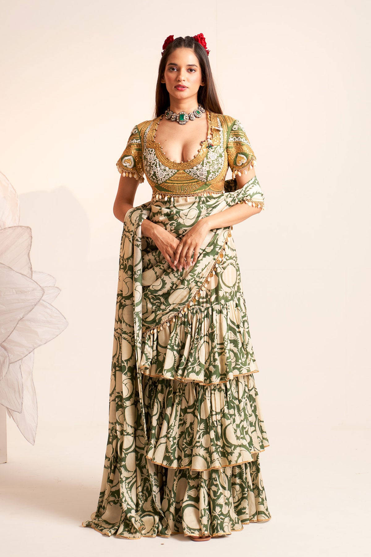 Layered saree