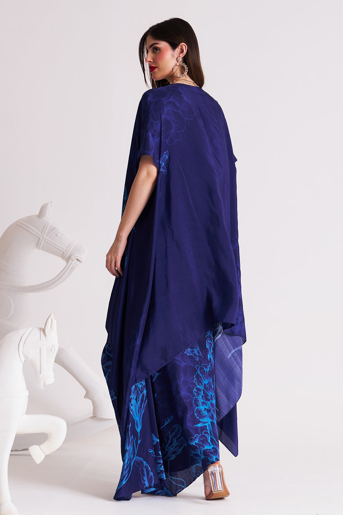 Co-ord set with cape and drape skirt