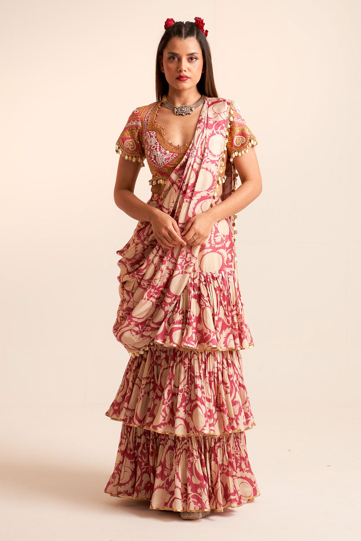 Layered saree