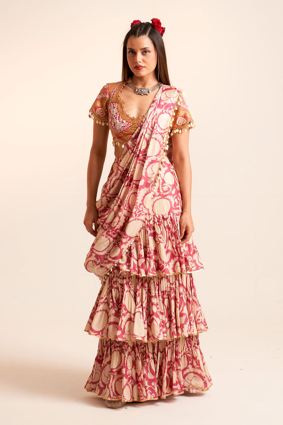 Layered saree