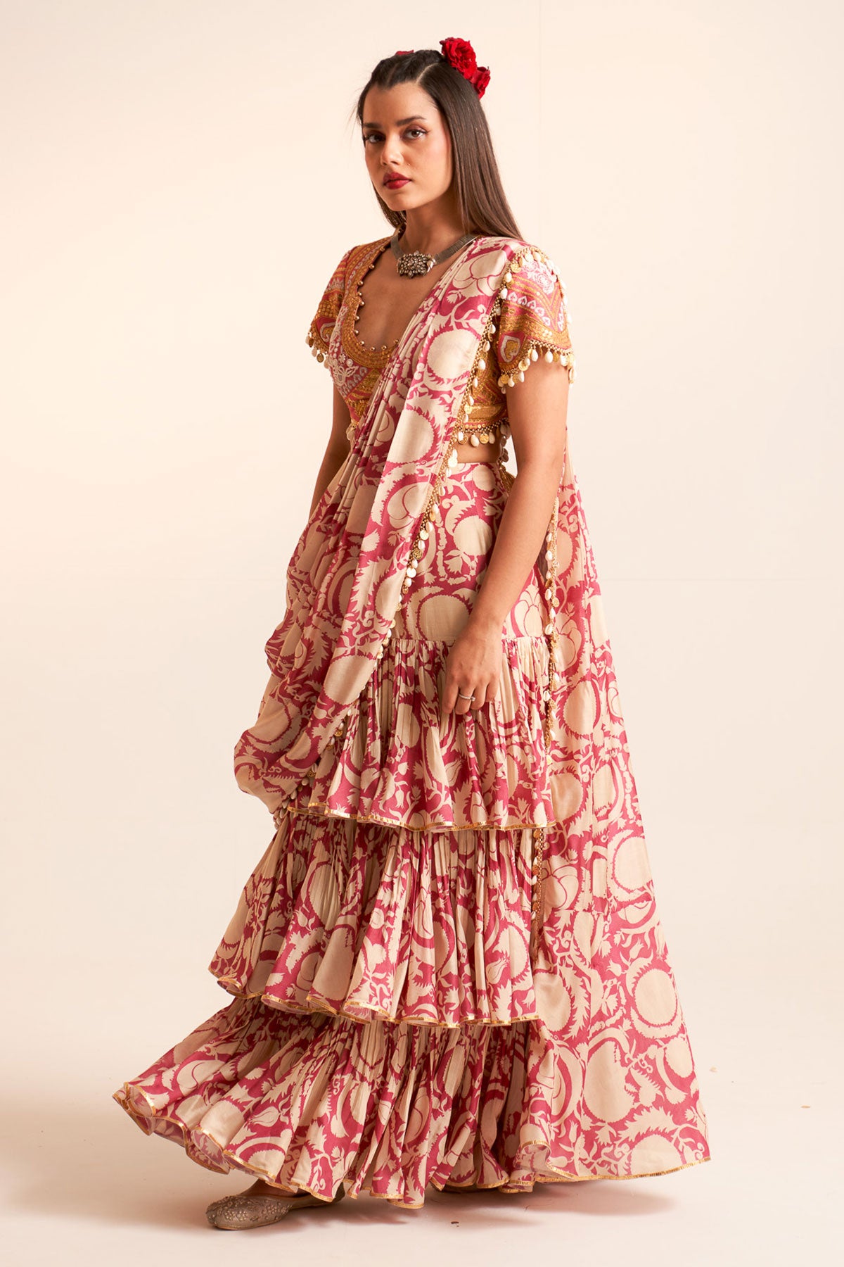 Layered saree