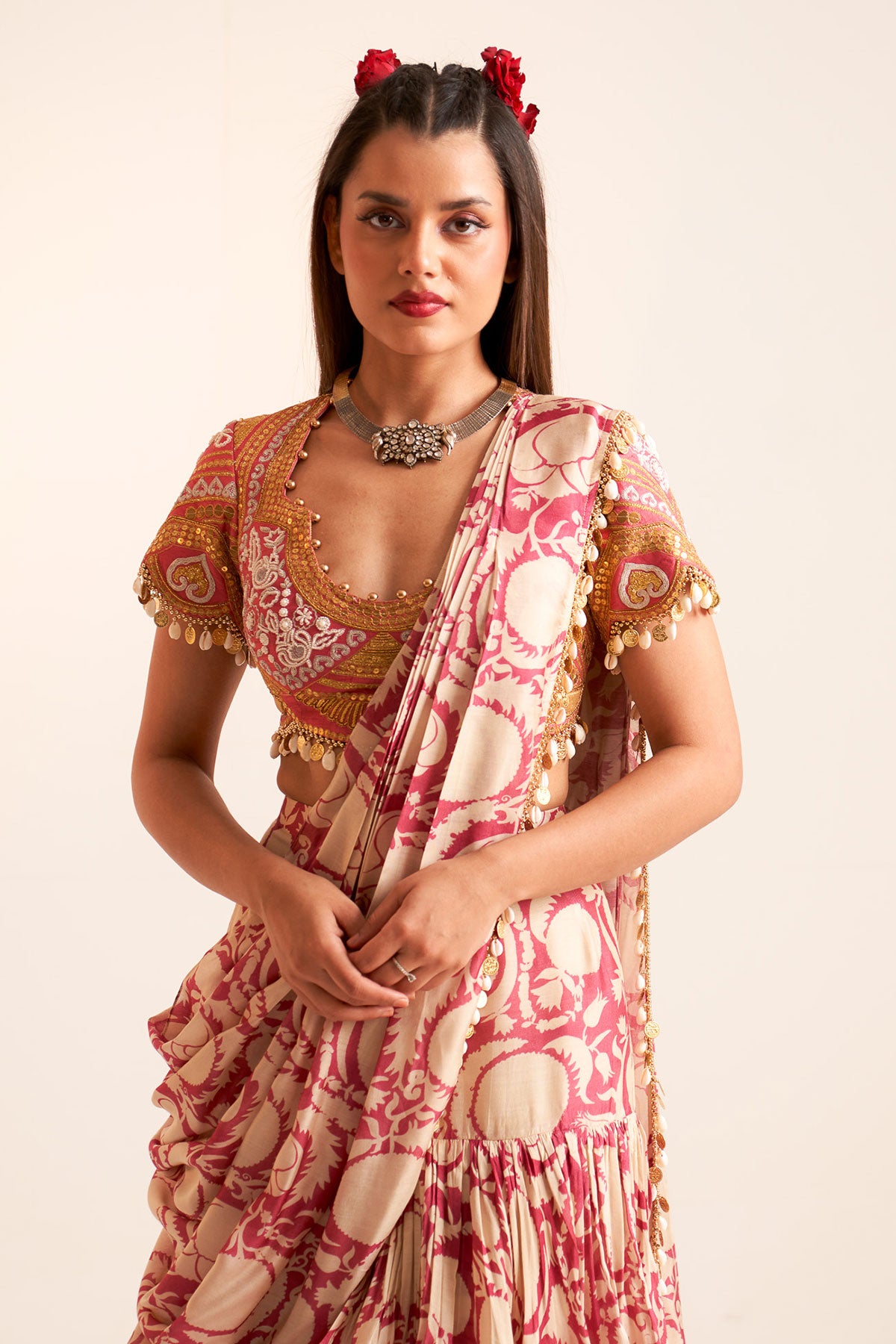 Layered saree