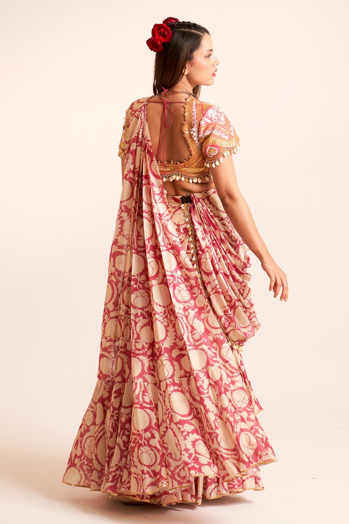 Layered saree