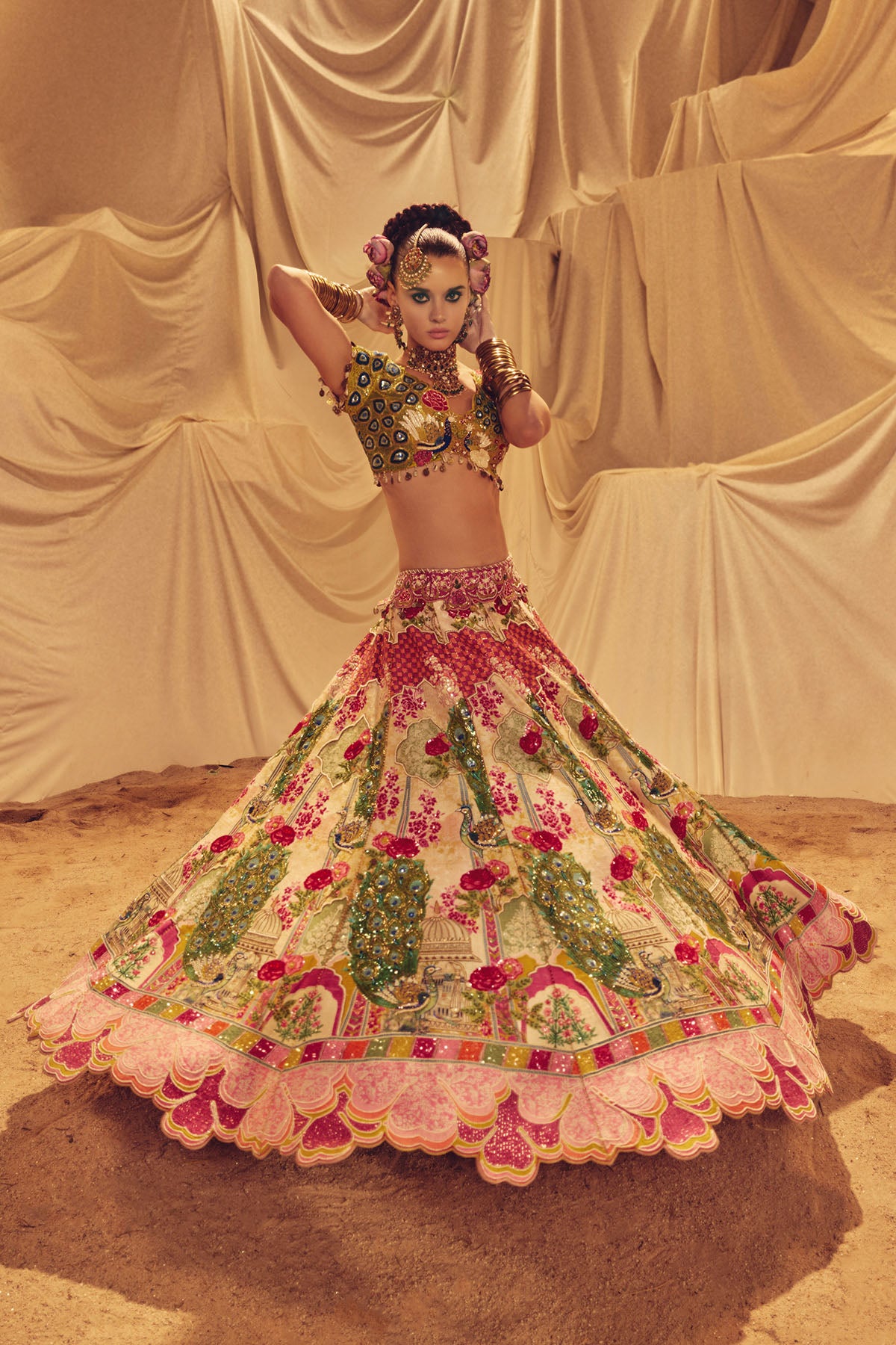 Sunshine peacock lehenga