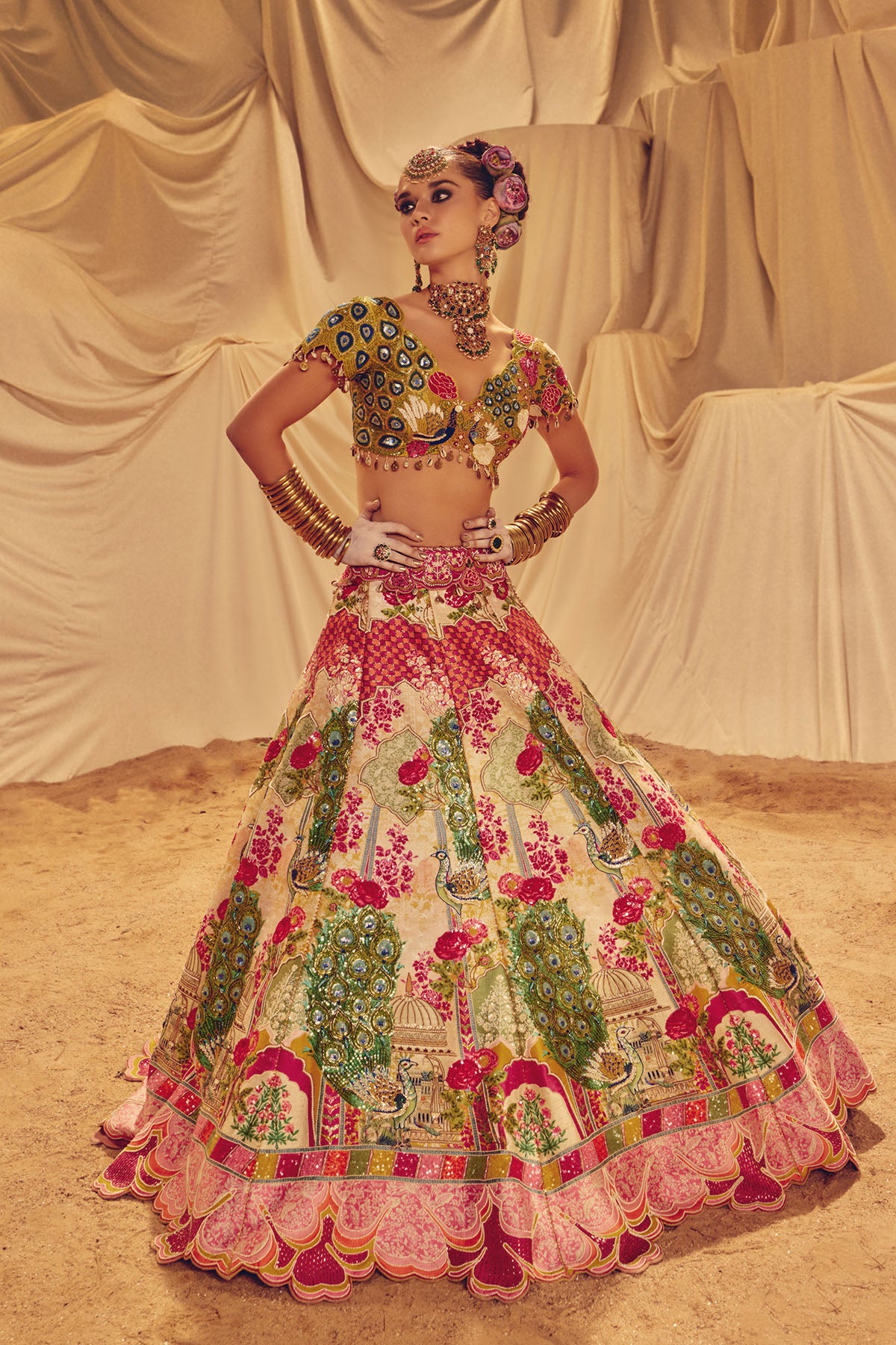 Sunshine peacock lehenga
