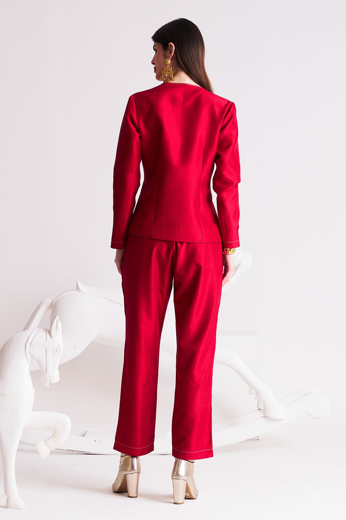 Crimson bloom Eye let blazer