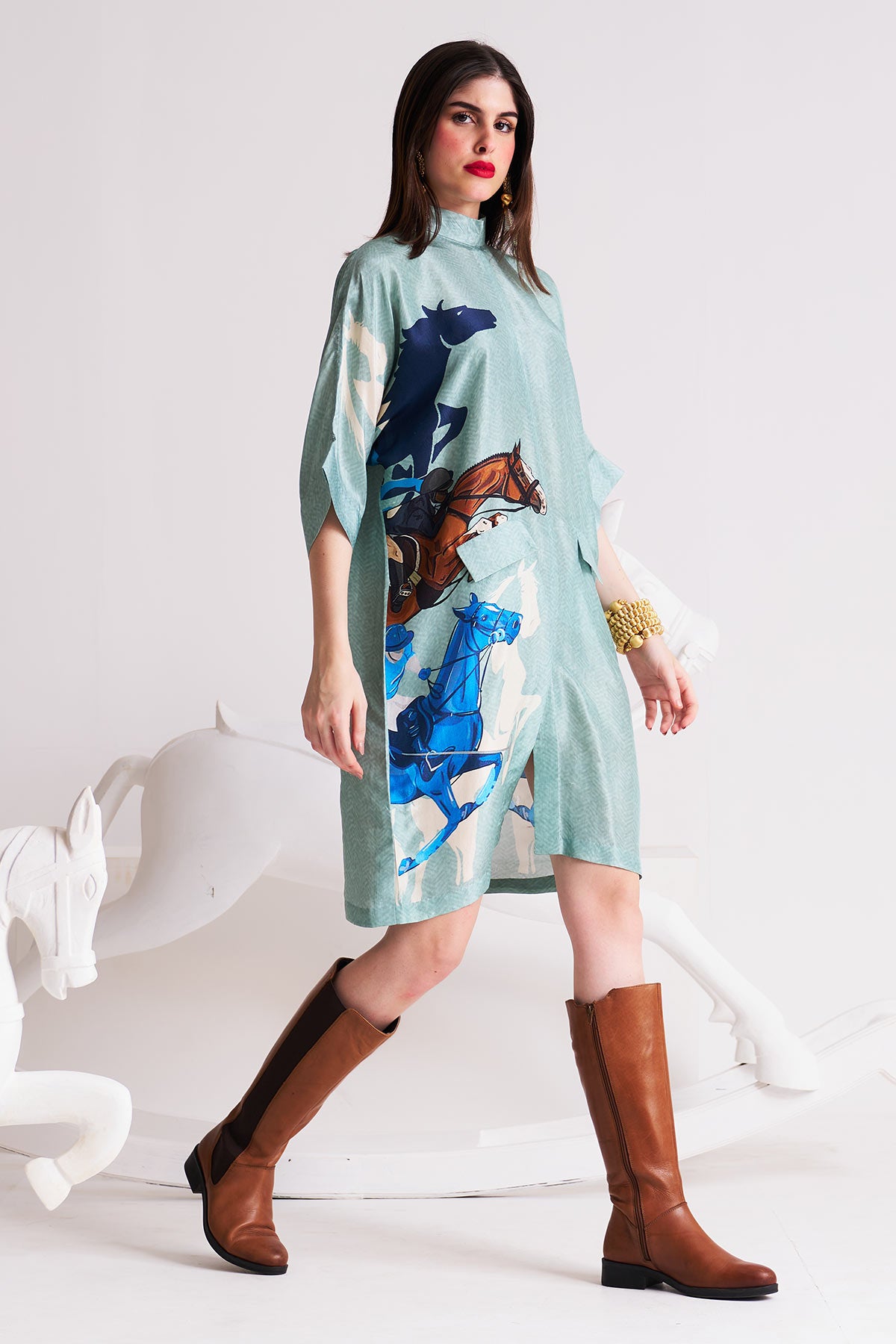 Dress with patch pocket