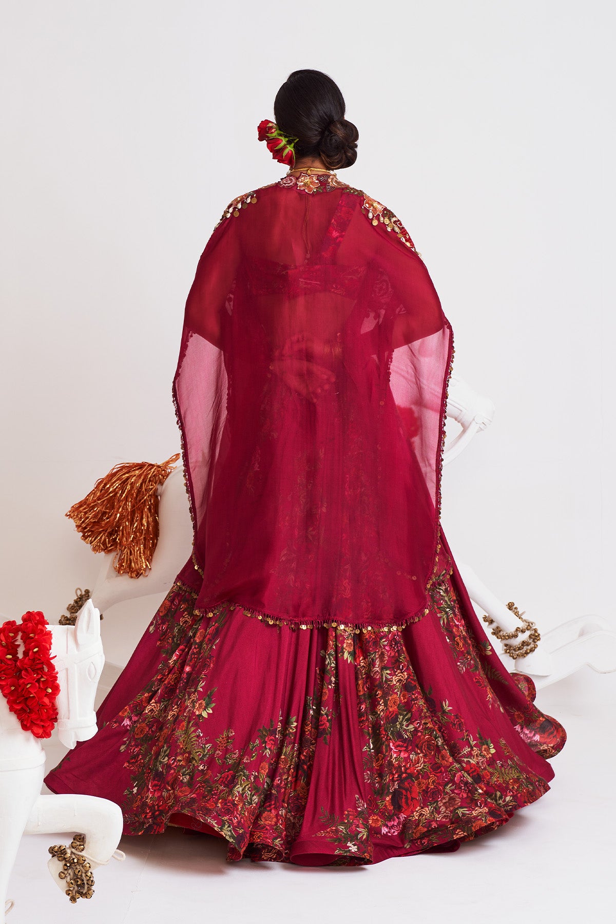 Festive bloom Cape lehenga set
