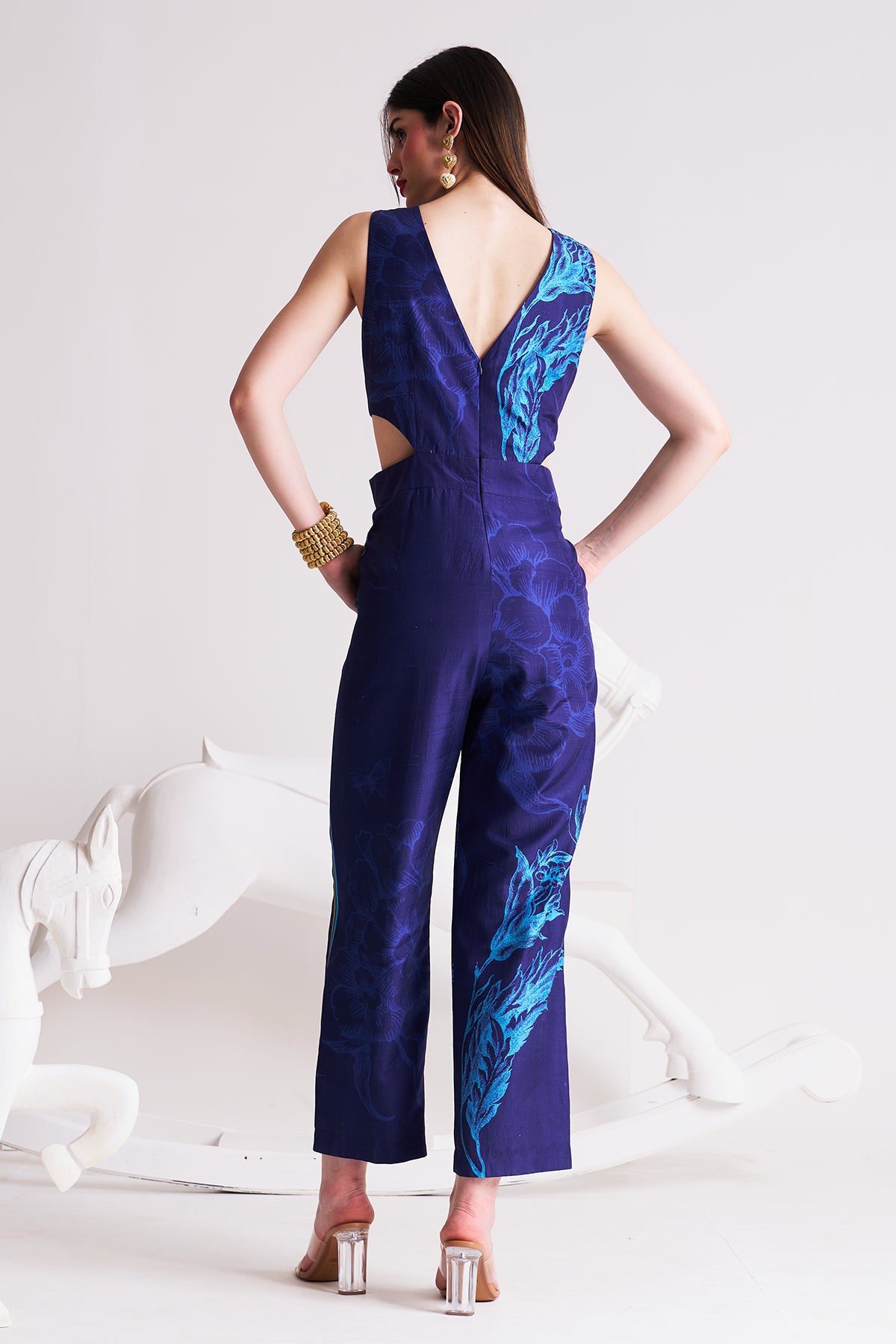 V-neck cutout jumpsuit