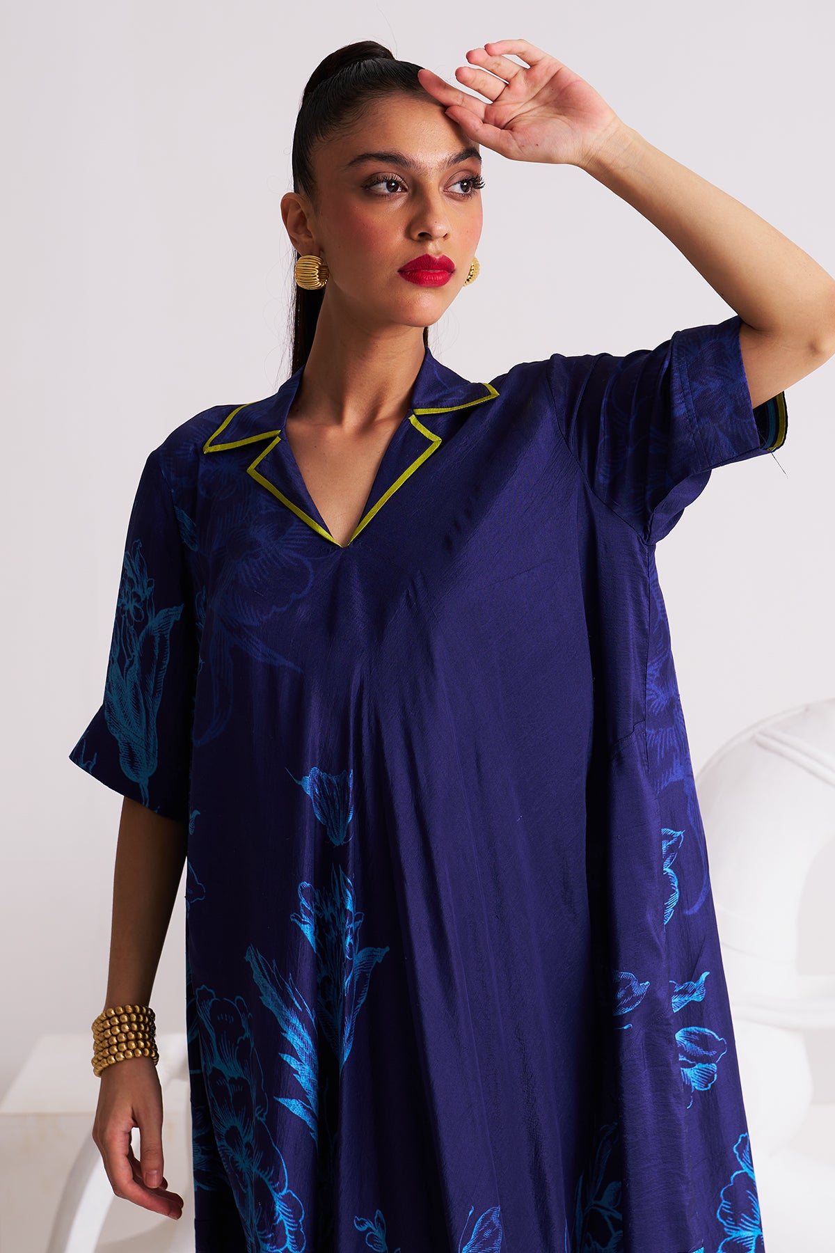 A line patch pocket dress