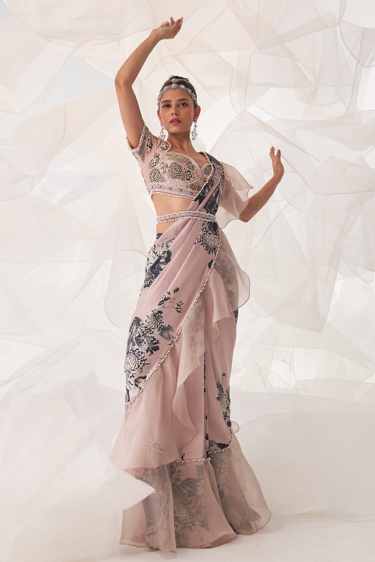 RUFFLE SAREE