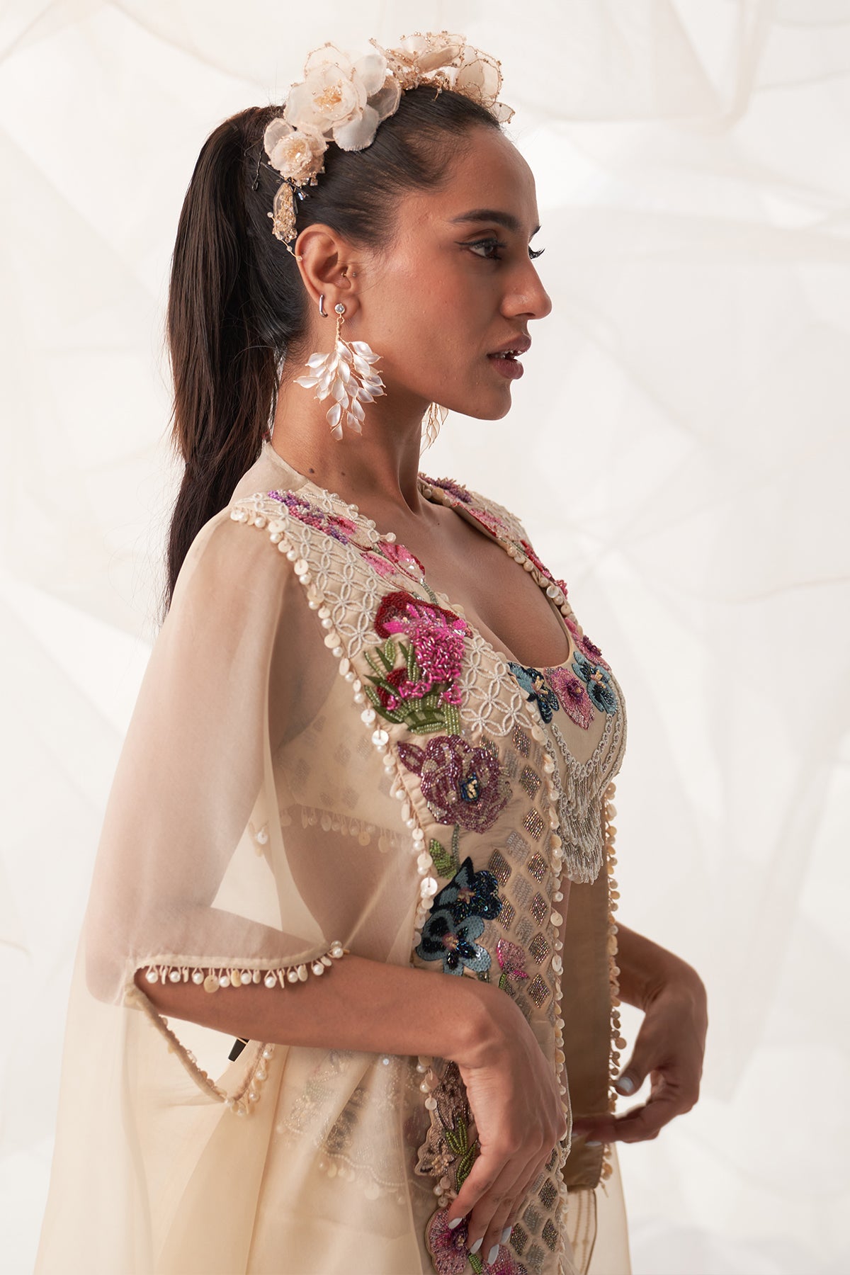 CAPE BUSTIER AND DRAPE SKIRT SET