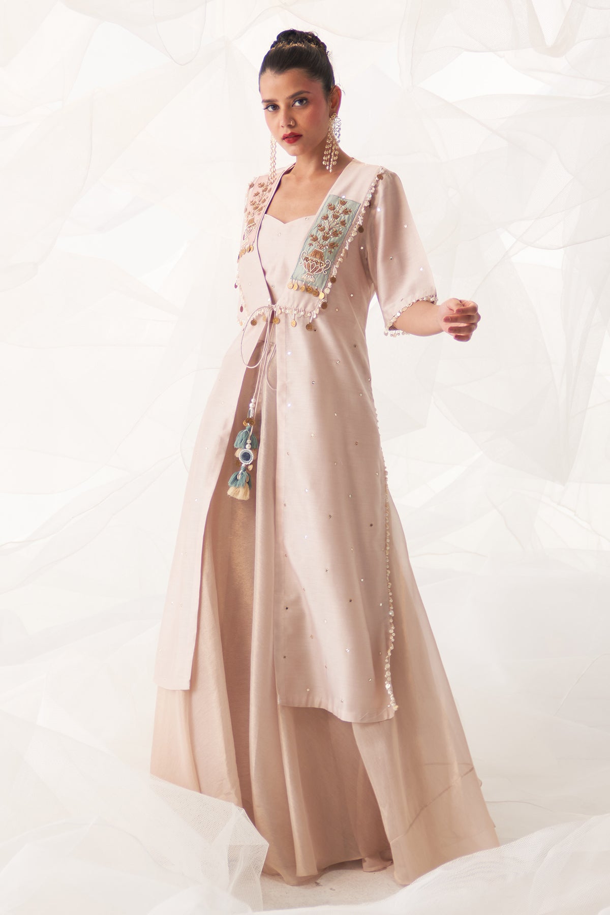 FRONT OPEN JACKET SHARARA SET