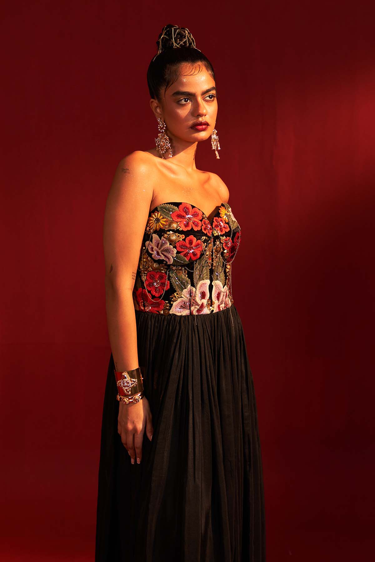 Vintage lily corset maxi dress