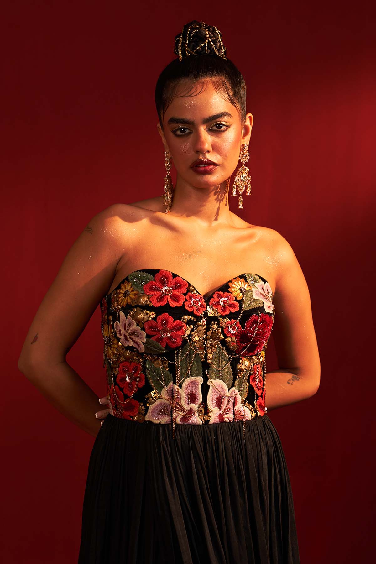 Vintage lily corset maxi dress