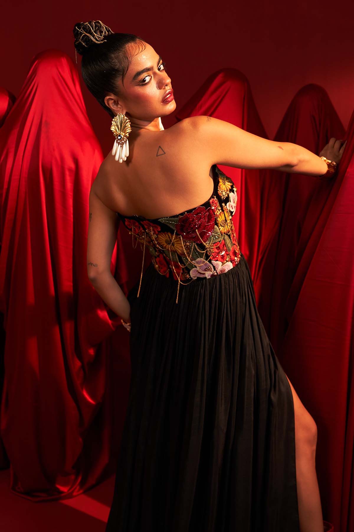 Vintage lily corset maxi dress