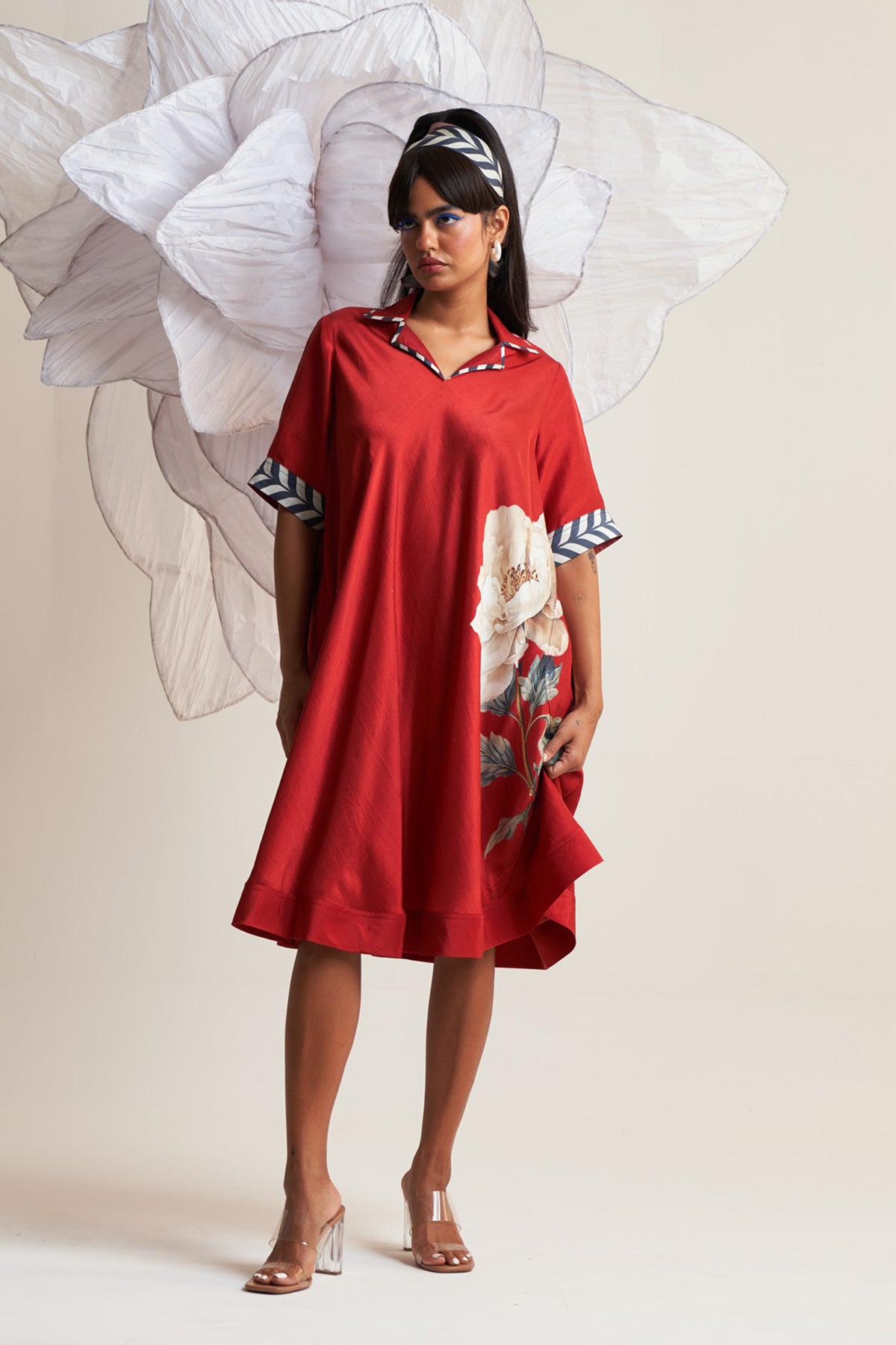 A line patch pocket dress