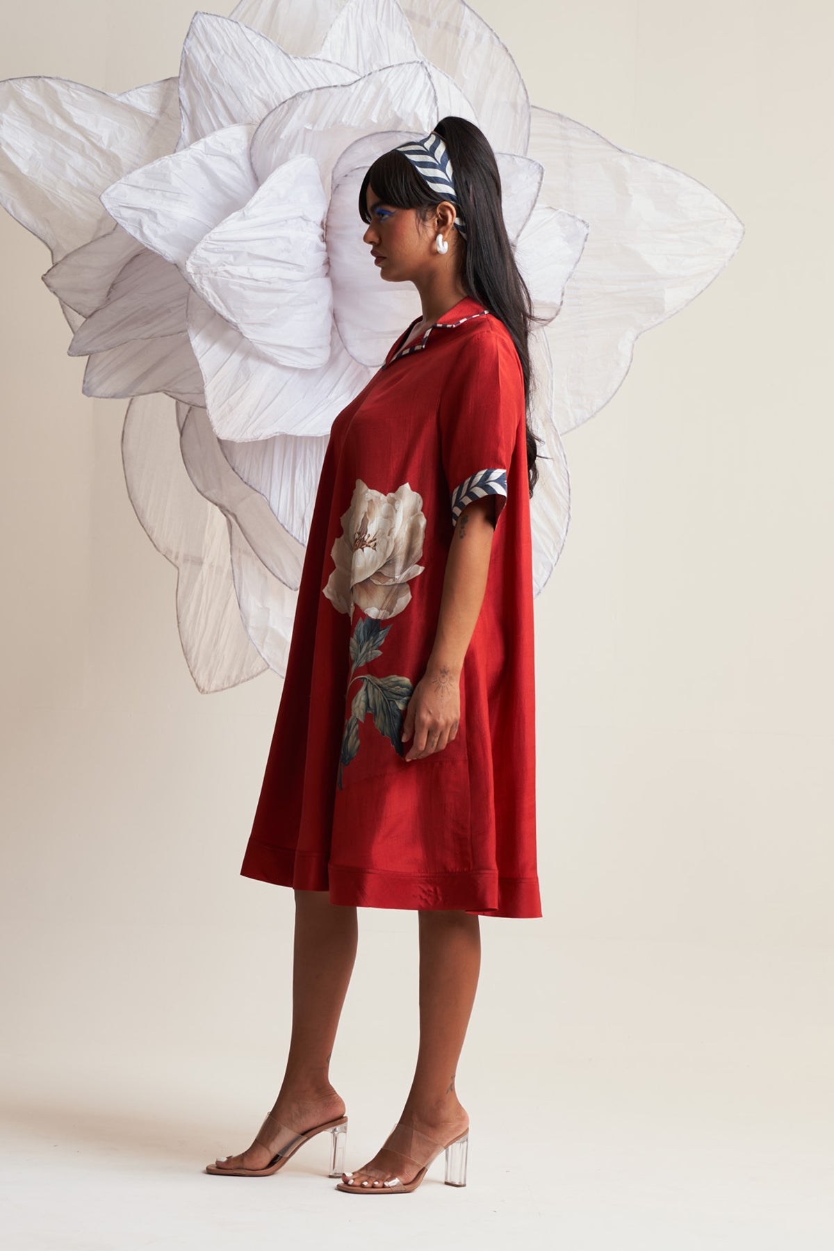 A line patch pocket dress