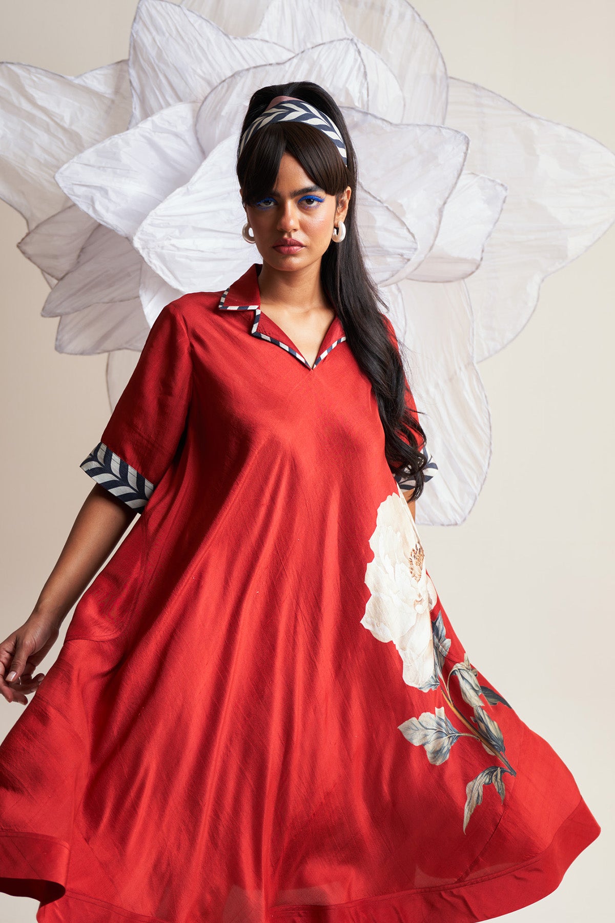 A line patch pocket dress