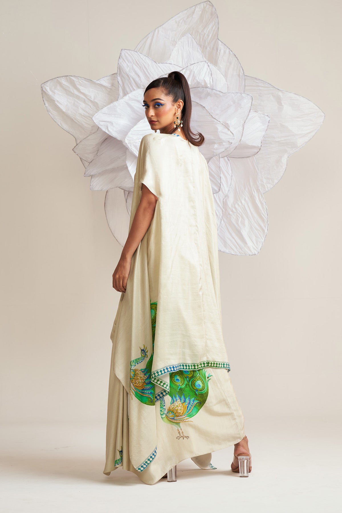 Co-ord set with cape and drape skirt