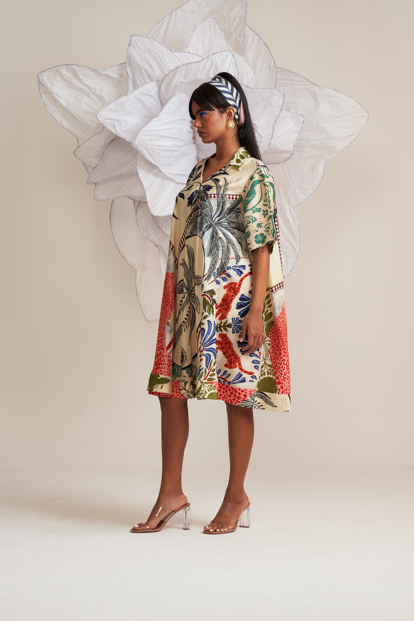 A line patch pocket dress