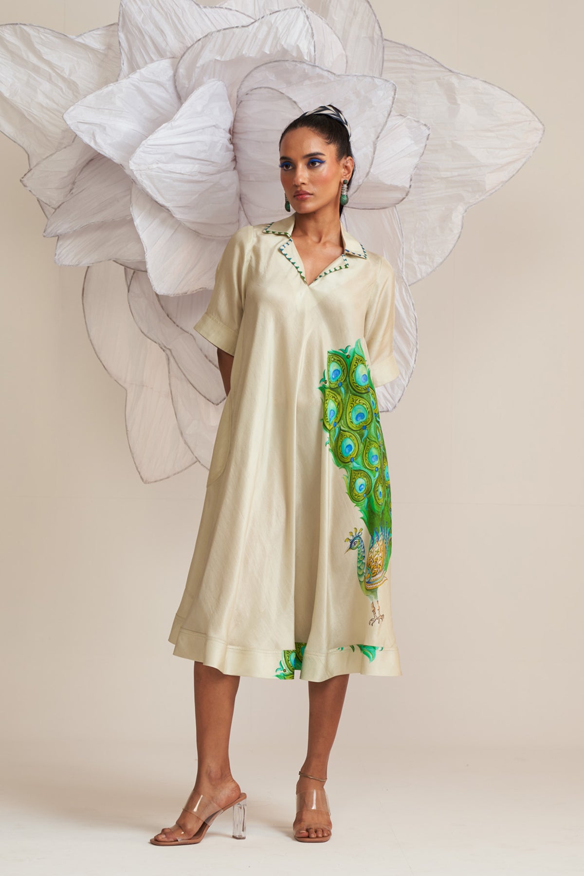 A line patch pocket dress