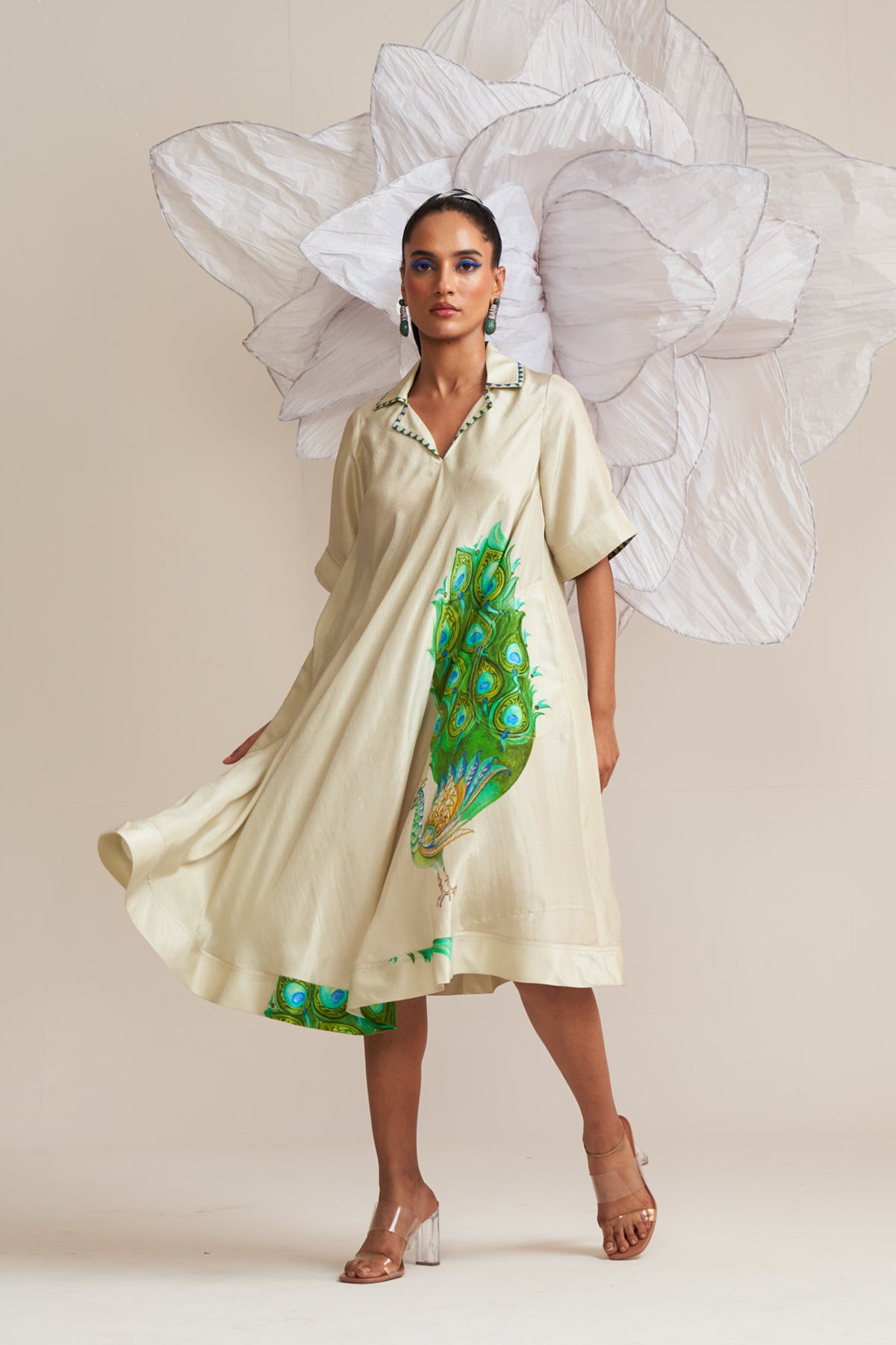 A line patch pocket dress