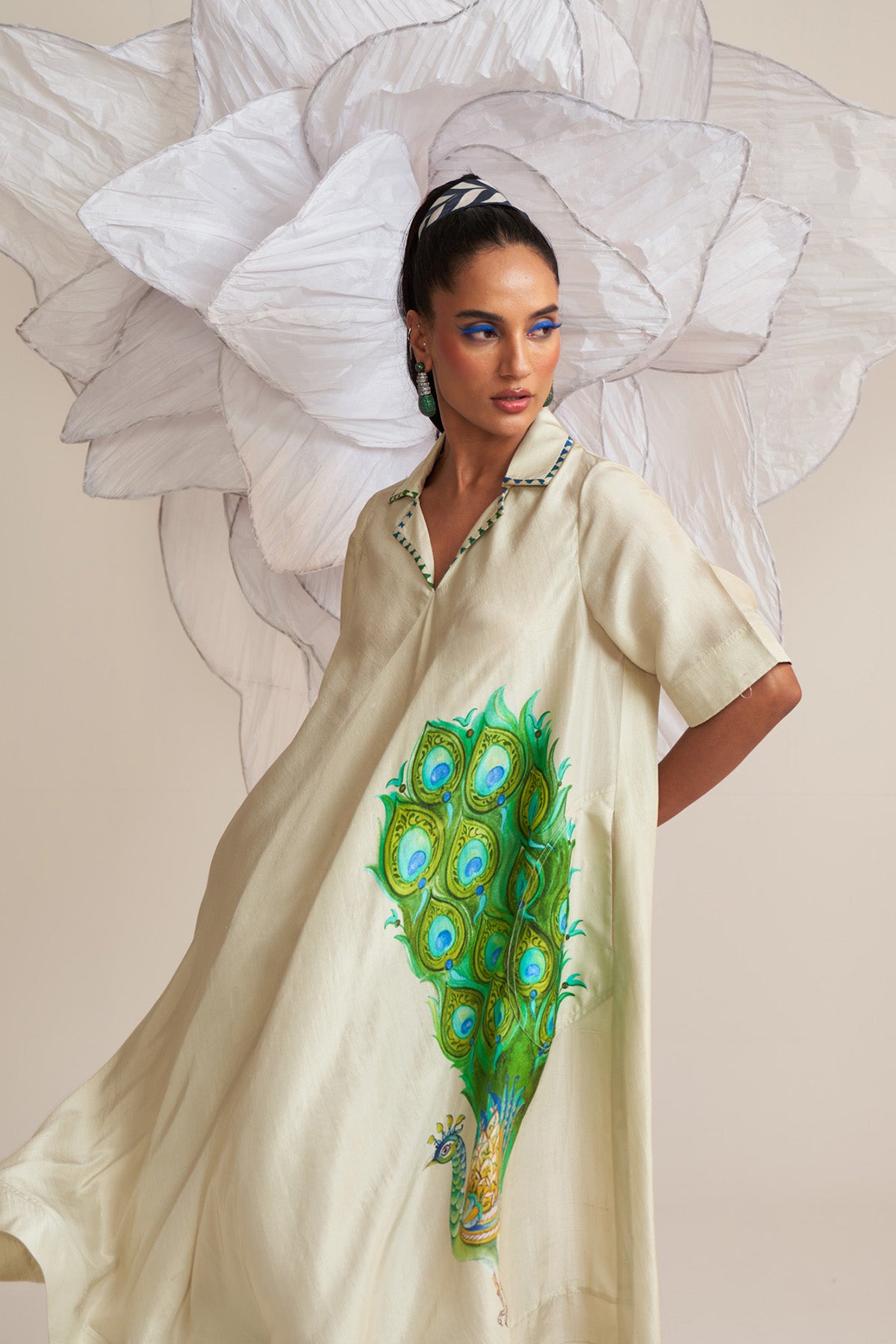 A line patch pocket dress