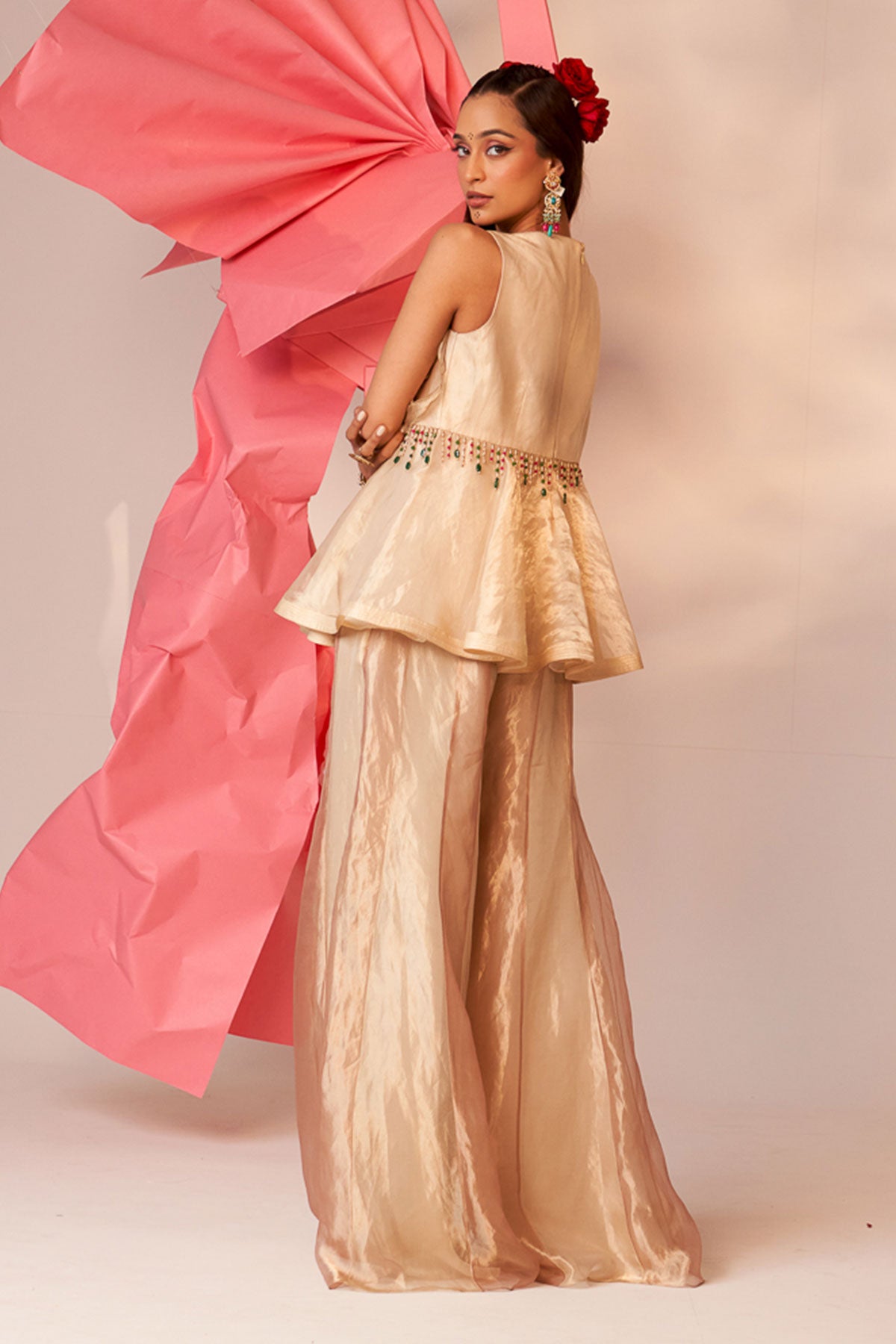Gold scallop top sharara