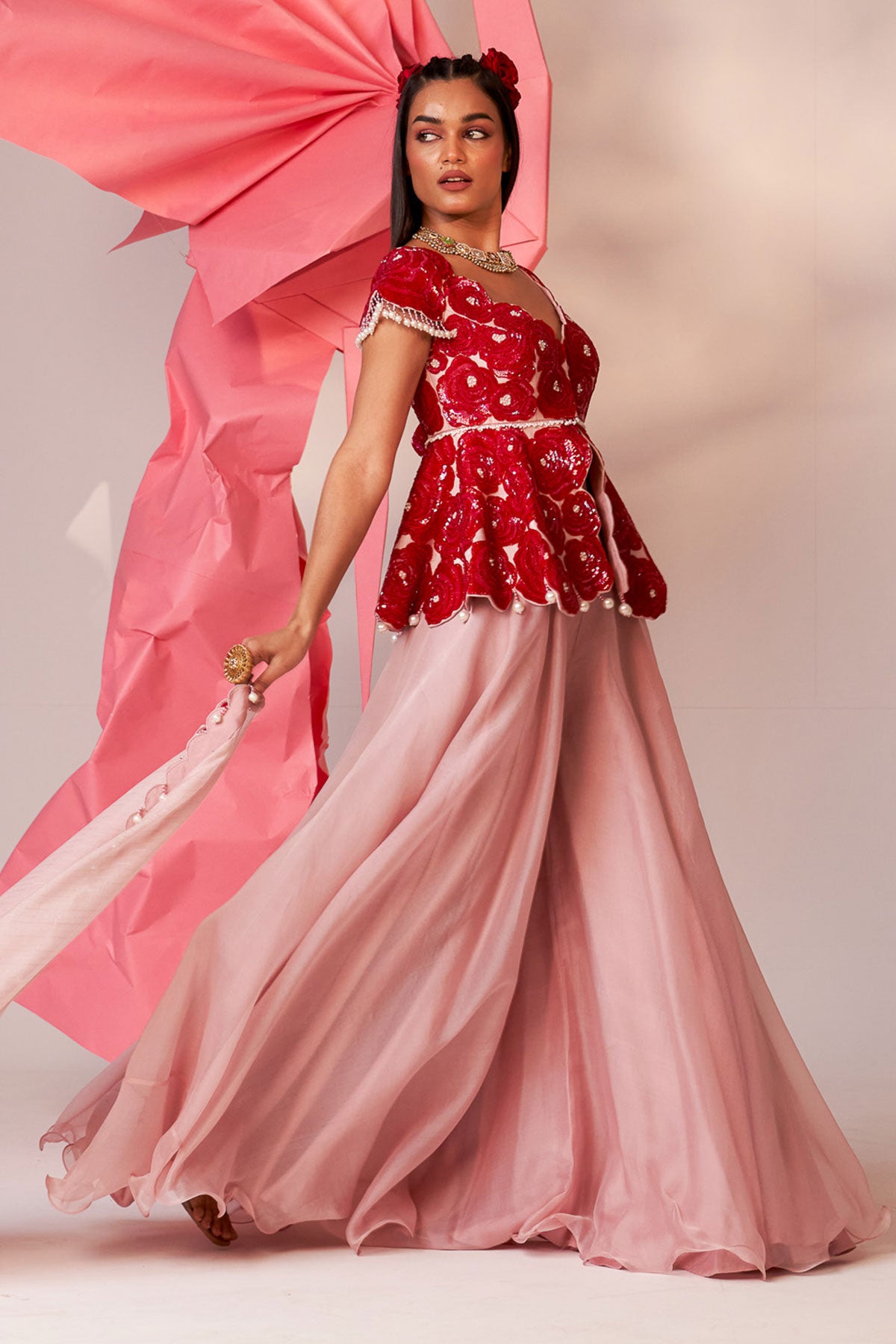 Peplum sharara set