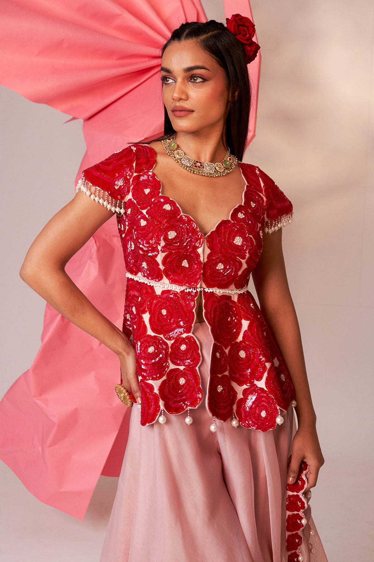 Peplum sharara set