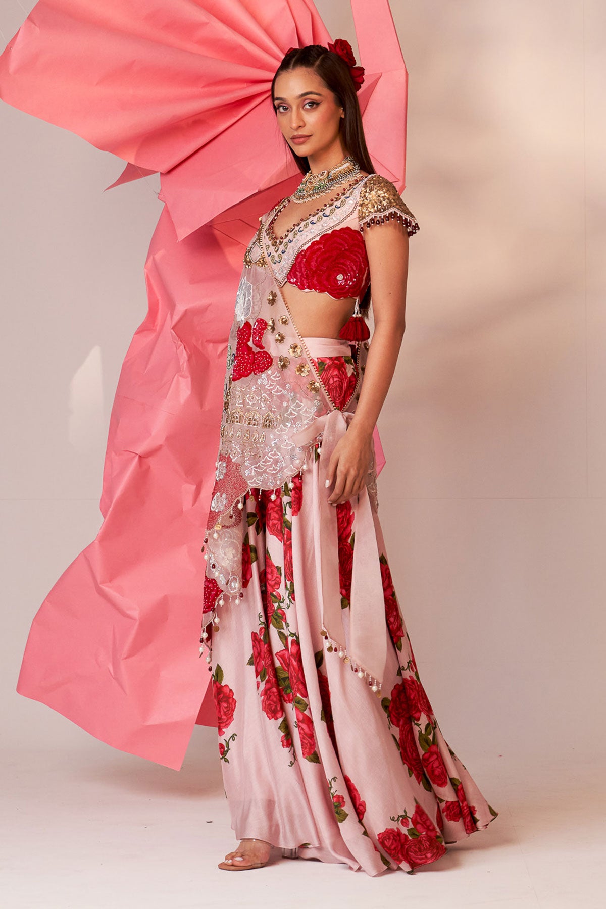 Paradise drape and sharara set