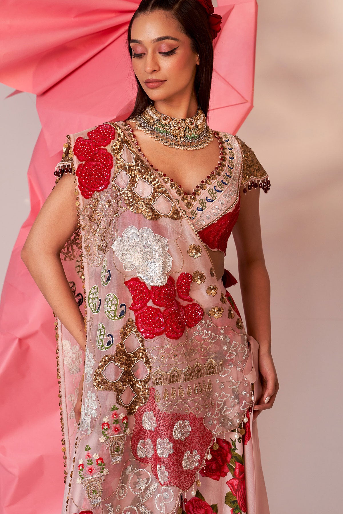 Paradise drape and sharara set