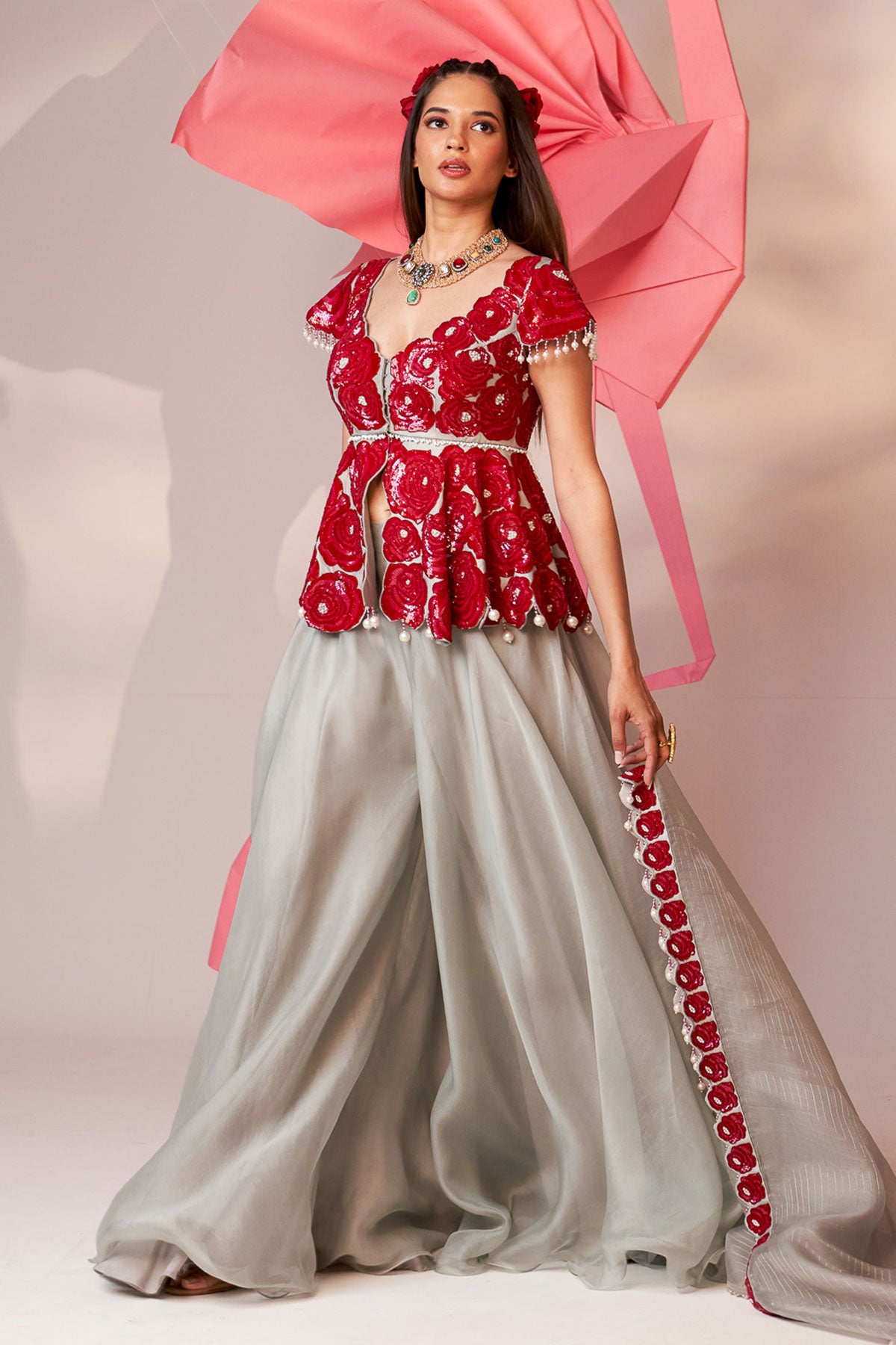Peplum sharara set