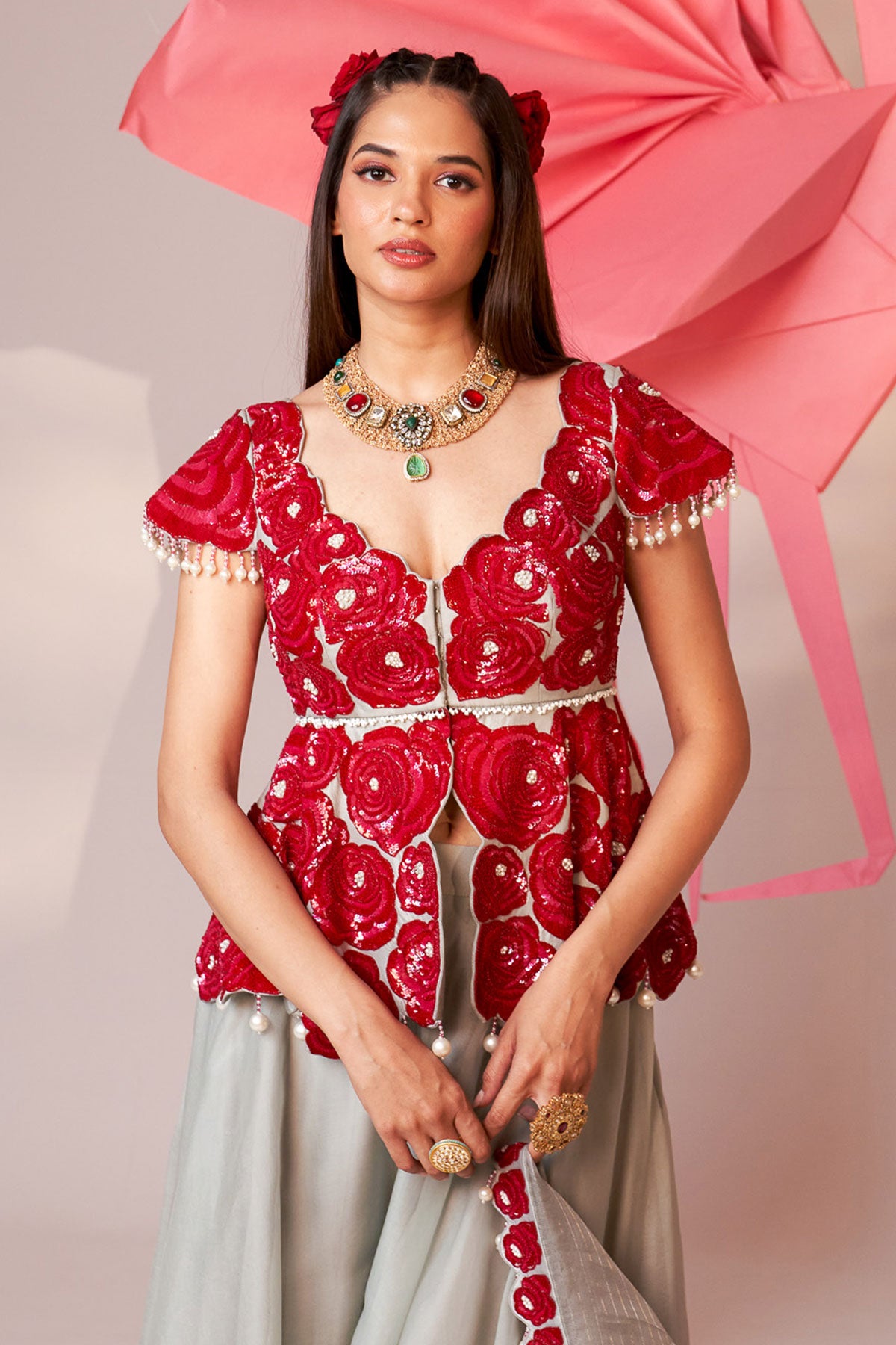 Peplum sharara set