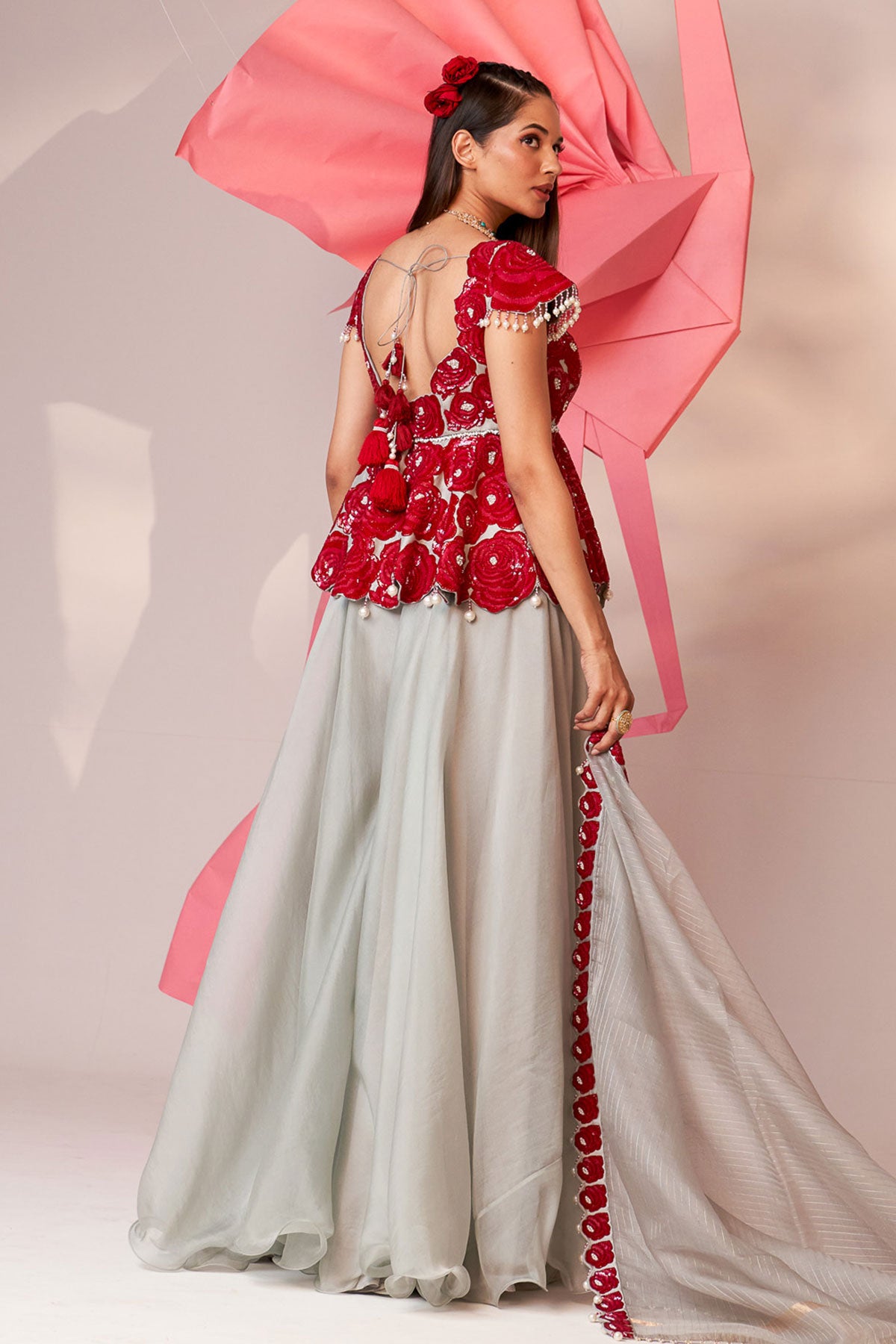Peplum sharara set