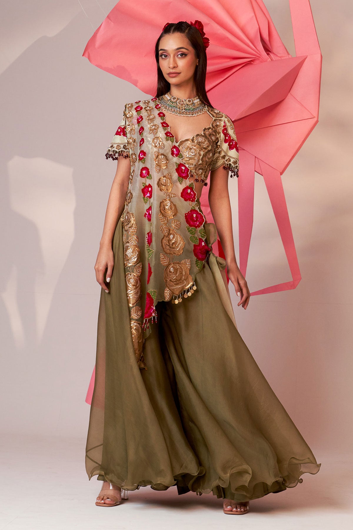 Drape sharara set