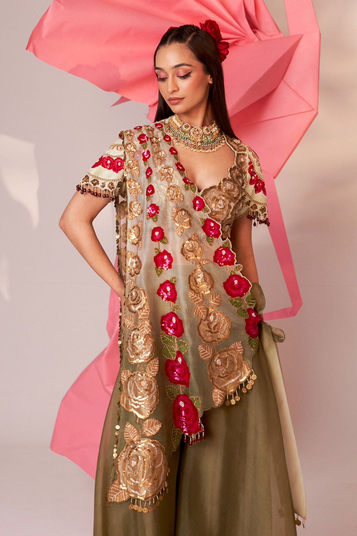 Drape sharara set