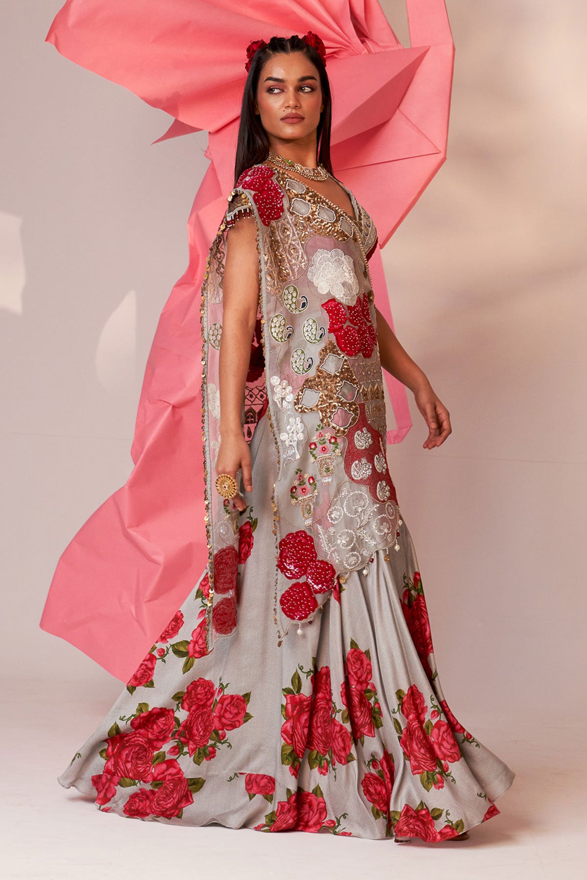 Drape and sharara set