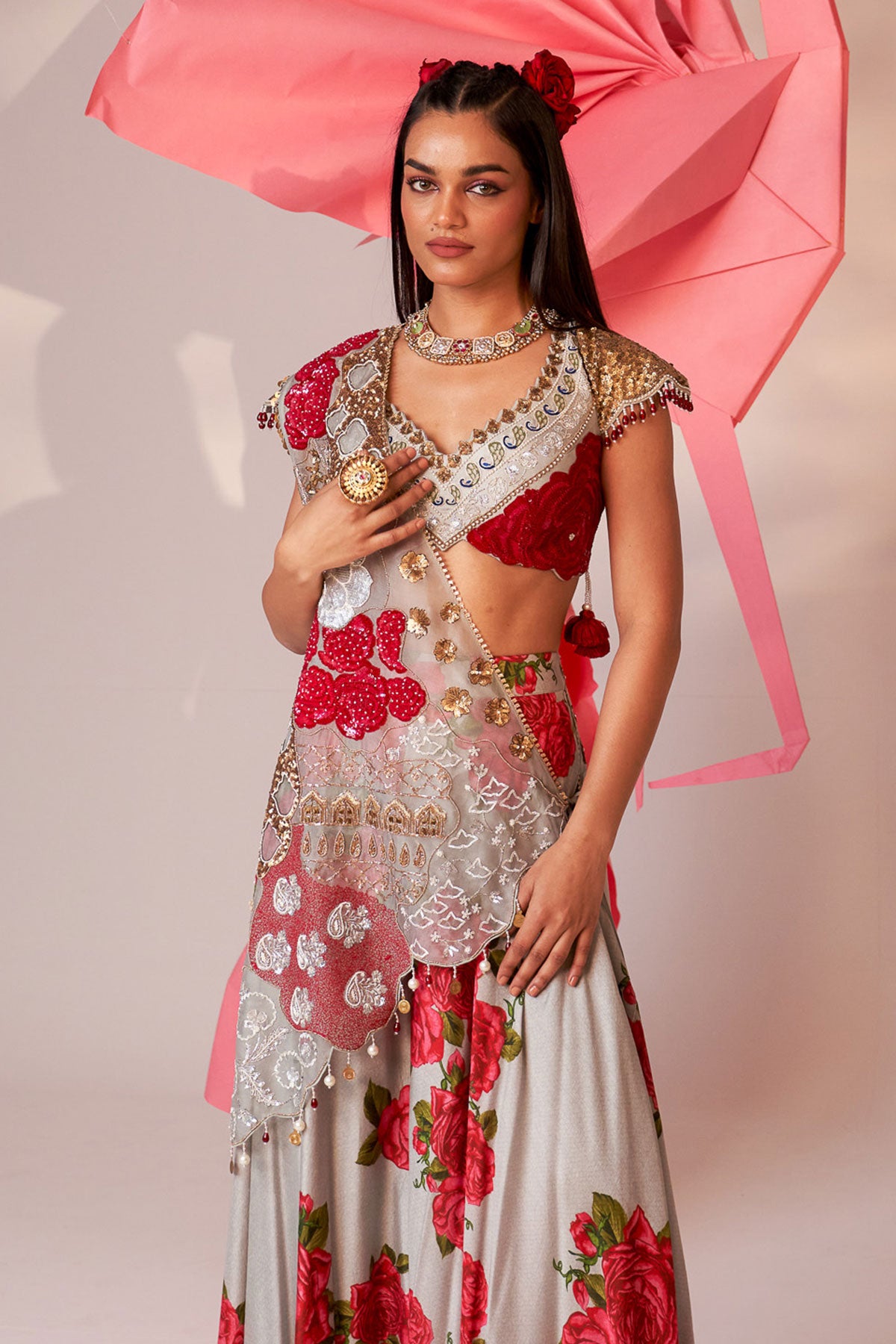 Drape and sharara set