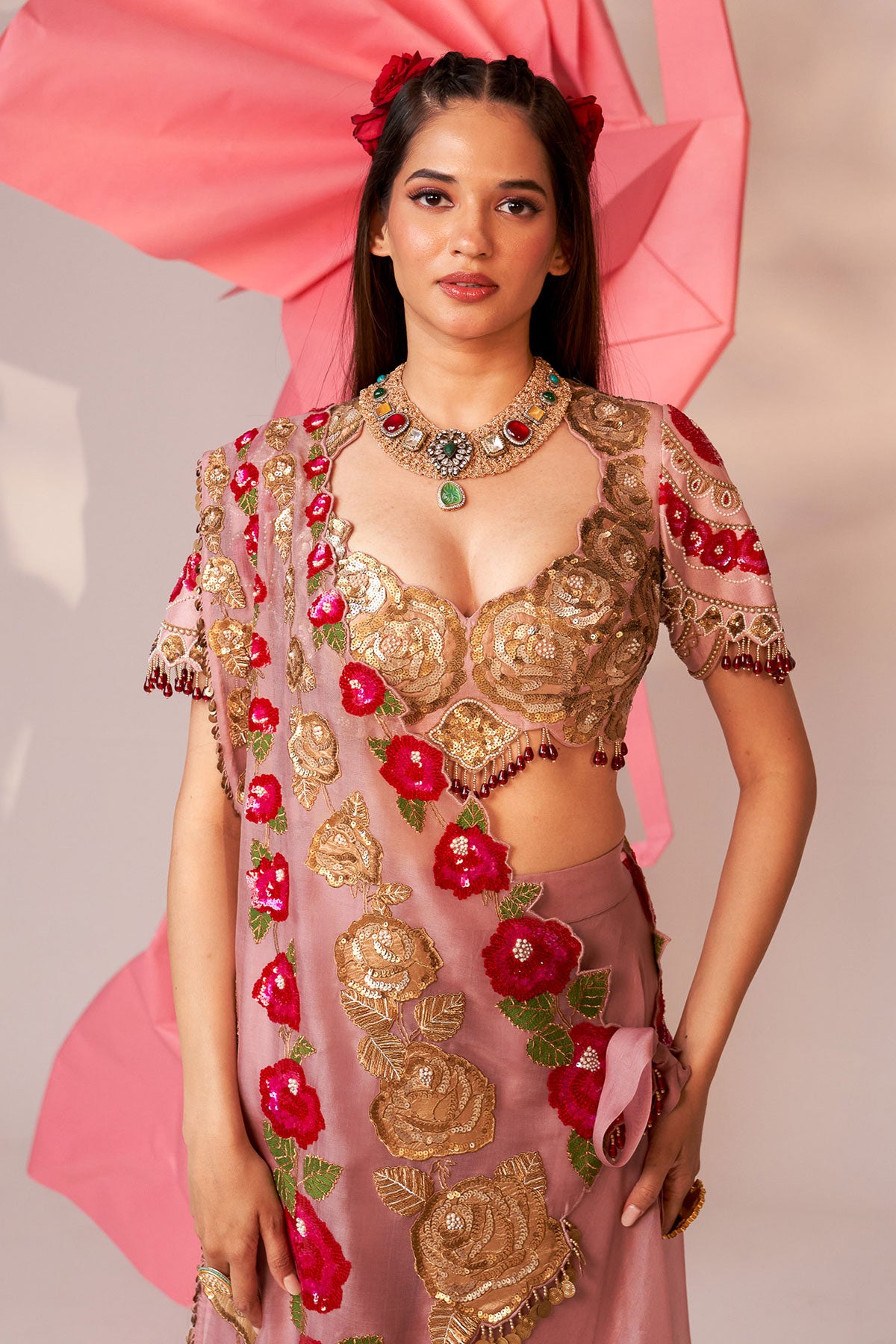 Drape sharara set