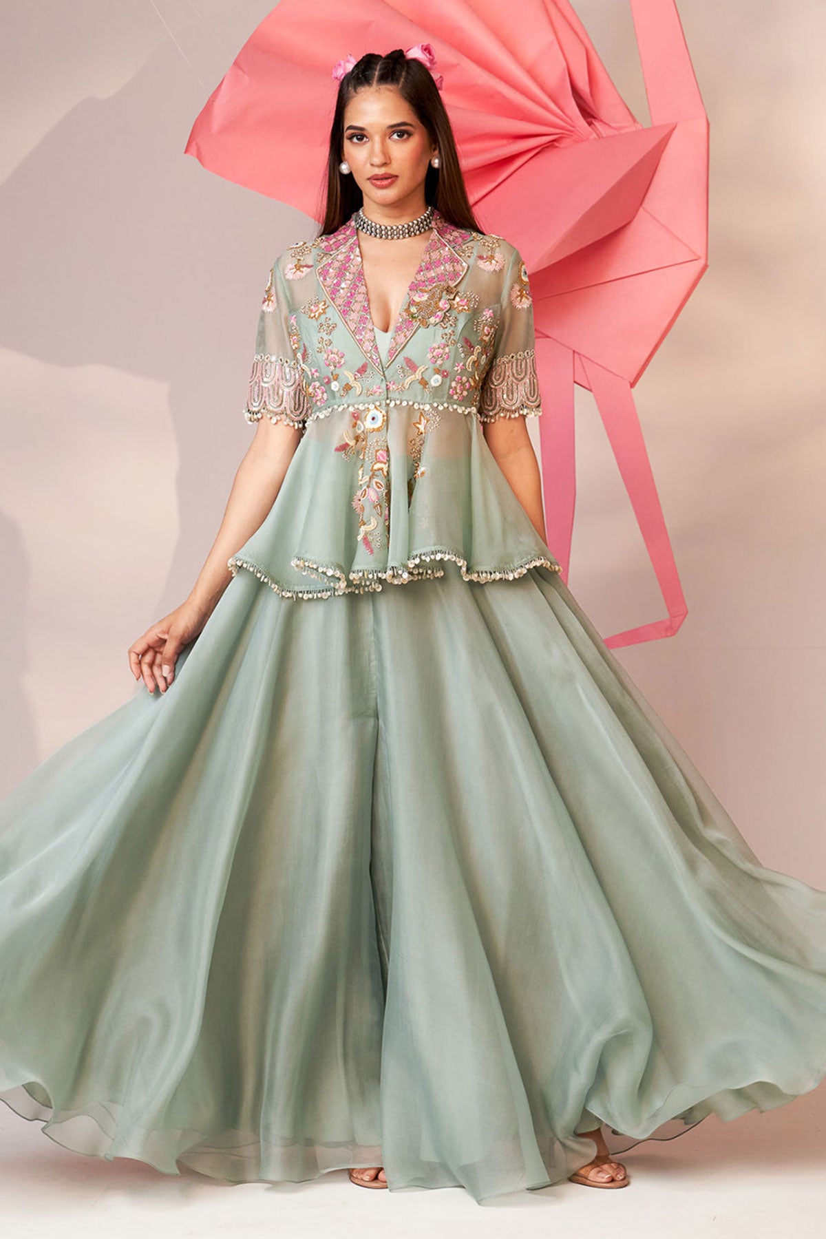 Peplum sharara set